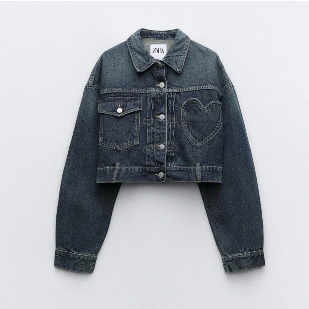 Zara Denim Heart Jacket Coat - Picture 3 of 6